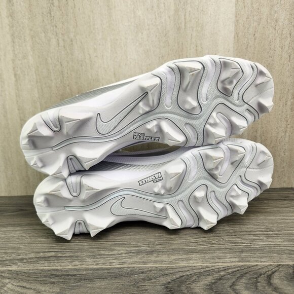 Nike Vapor Edge Shark 2 Size 12 Mens White Metallic Silver Football Cleats - Picture 10 of 11